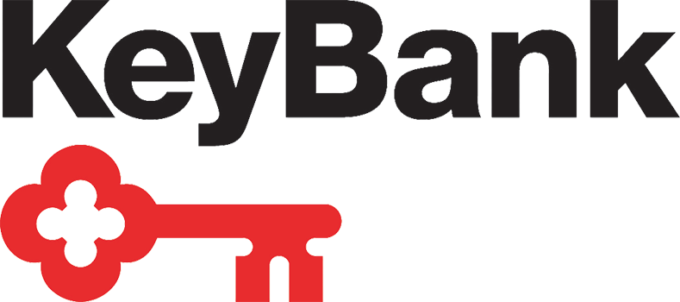 KeyBank logo featuring the word “KeyBank” in black text and a red key icon.