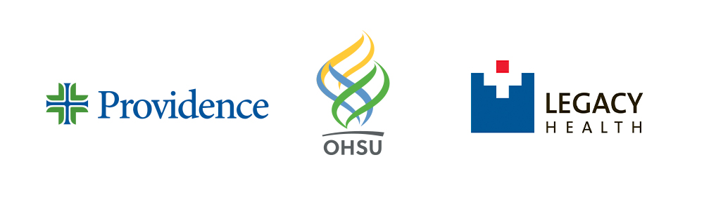 Providence, OHSU and Legacy Health logos