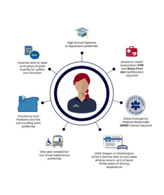 Infographic of a Transport Driver's qualifications and responsibilities